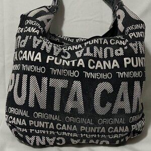 Robin Ruth - Punta Cana Black and White Canvas Souvenir Tote Bag